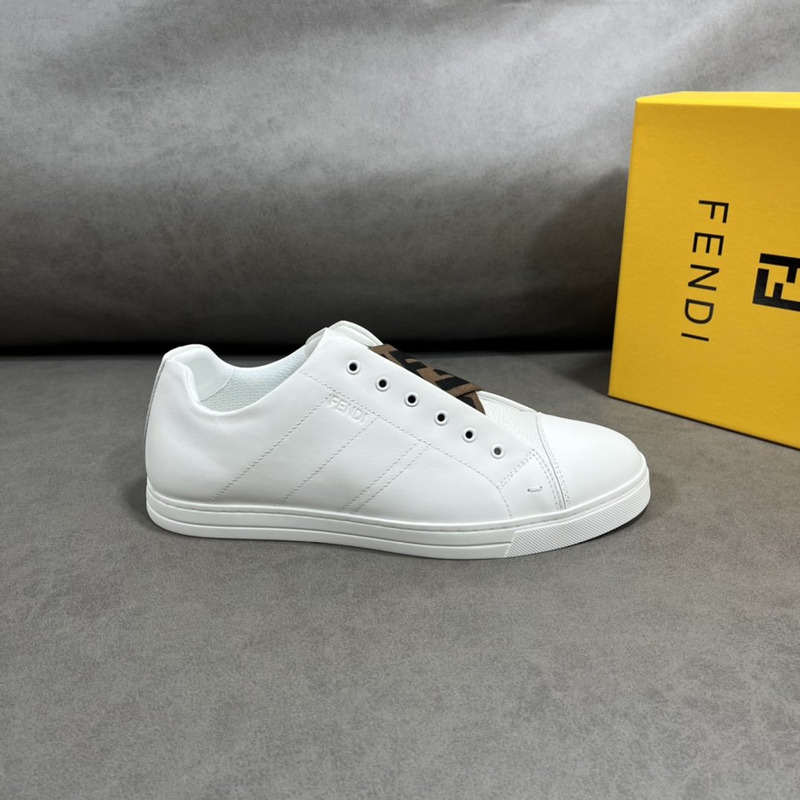 F**di ff leather slip-ons sneaker white