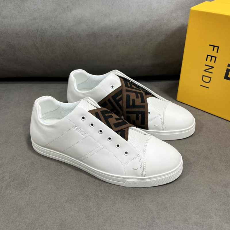 F**di ff leather slip-ons sneaker white