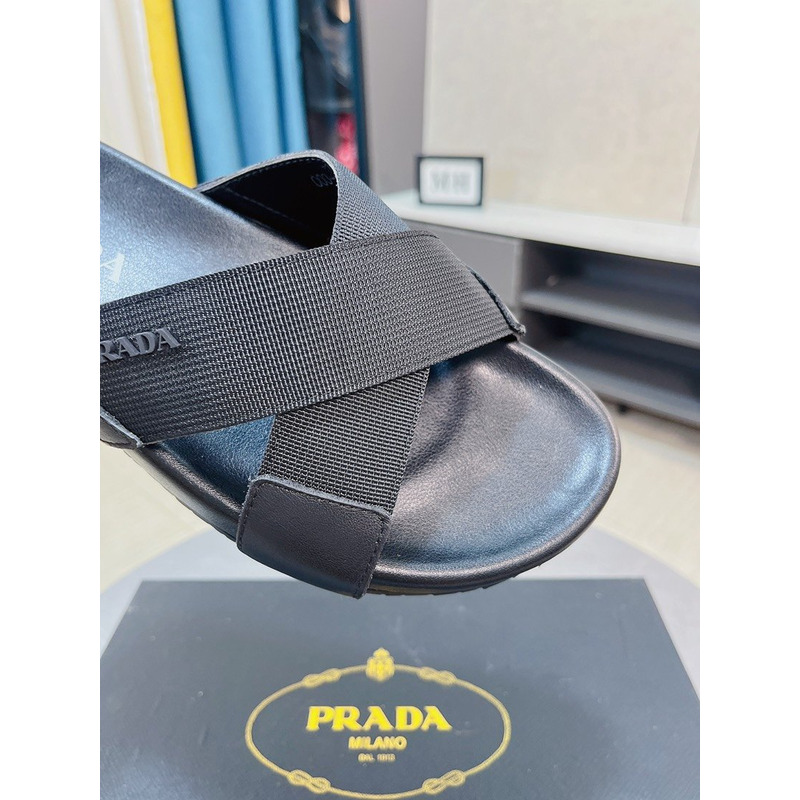 Pra*a crossover sandals in black