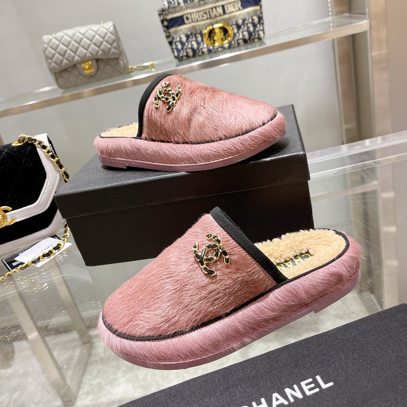 Ch*el pony style calfskin mules pink