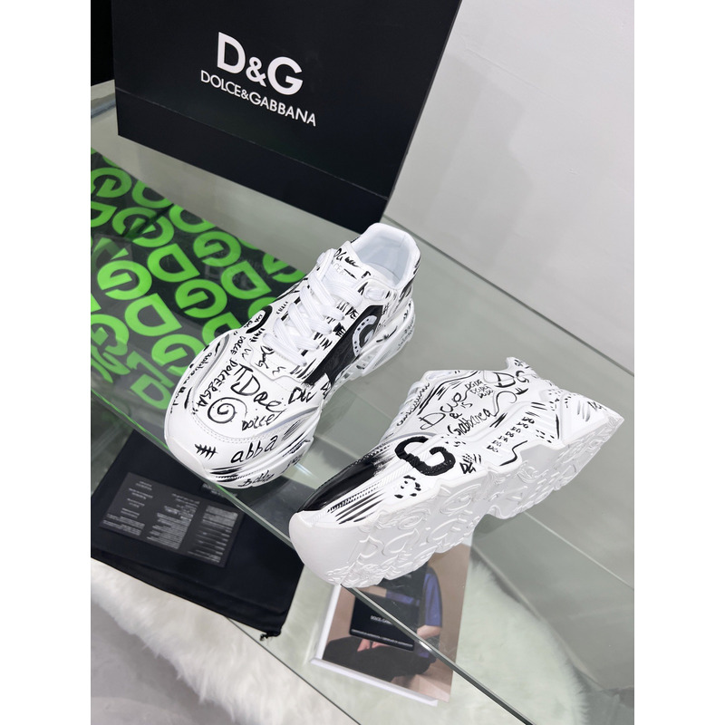 Dolce & Gabbana Daymaster Sneakers in Nappa Calfskin Black & White