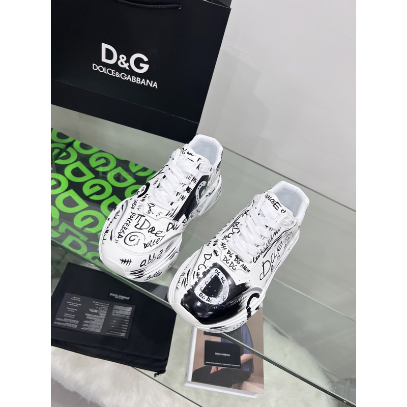 Dolce & Gabbana Daymaster Sneakers in Nappa Calfskin Black & White