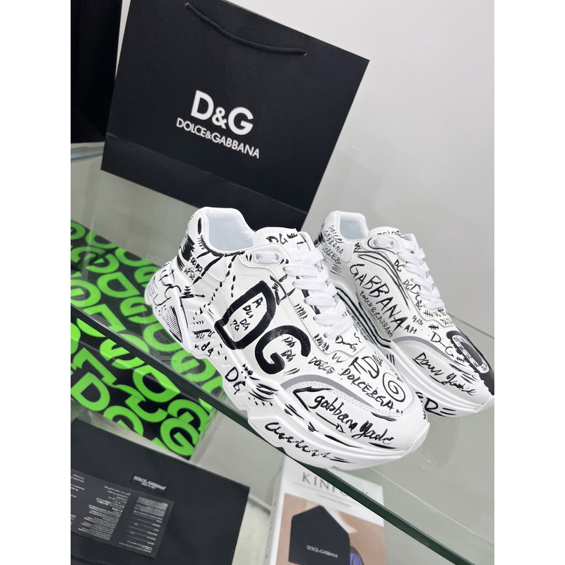 Dolce & Gabbana Daymaster Sneakers in Nappa Calfskin Black & White