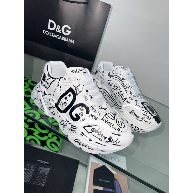 Dolce & Gabbana Daymaster Sneakers in Nappa Calfskin Black & White