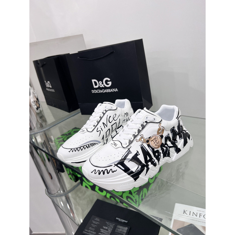 Dolce & Gabbana Daymaster Sneakers in Nappa Calfskin White & Black