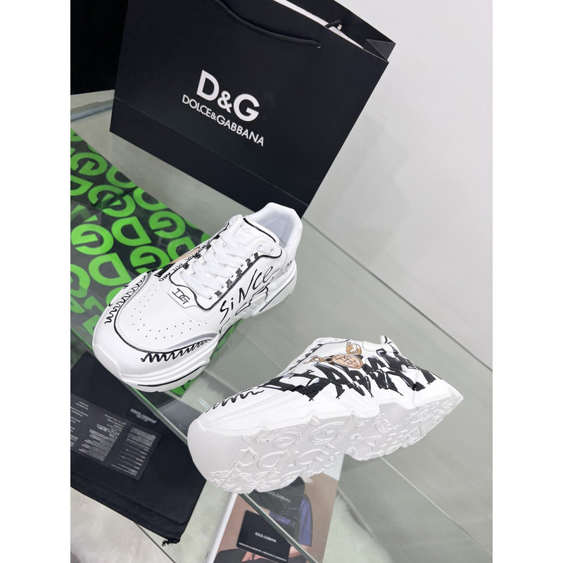 Dolce & Gabbana Daymaster Sneakers in Nappa Calfskin White & Black