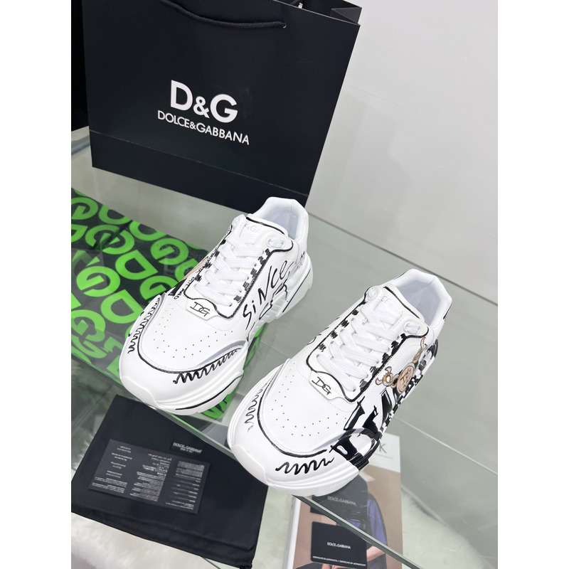 Dolce & Gabbana Daymaster Sneakers in Nappa Calfskin White & Black