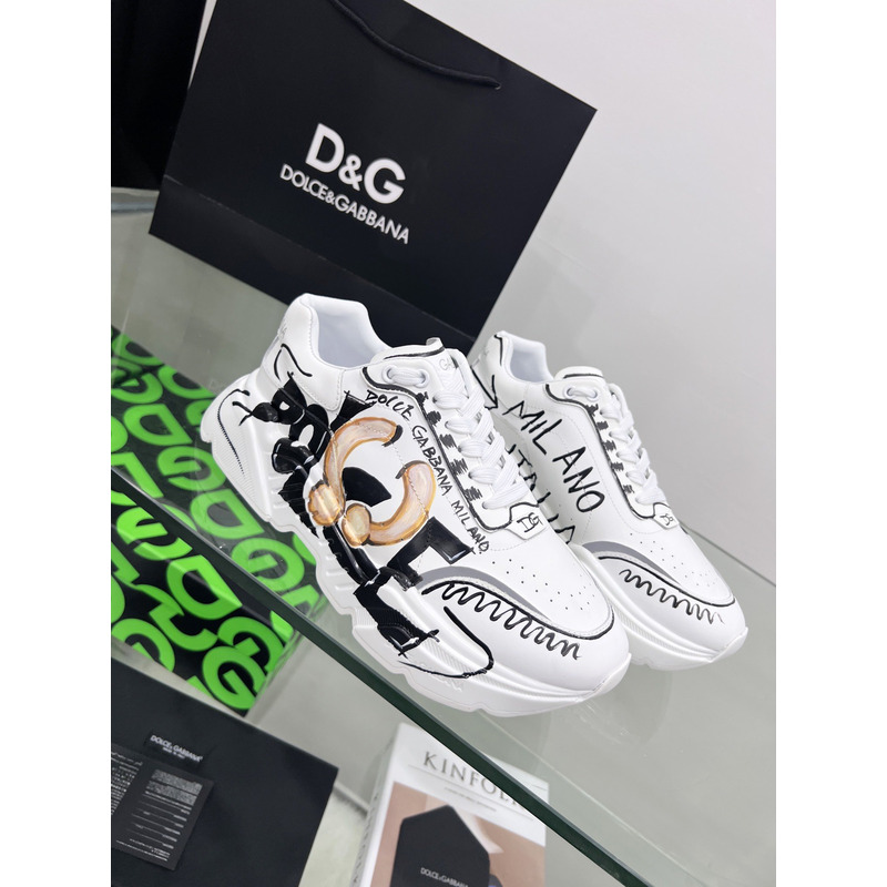 Dolce & Gabbana Daymaster Sneakers in Nappa Calfskin White & Black