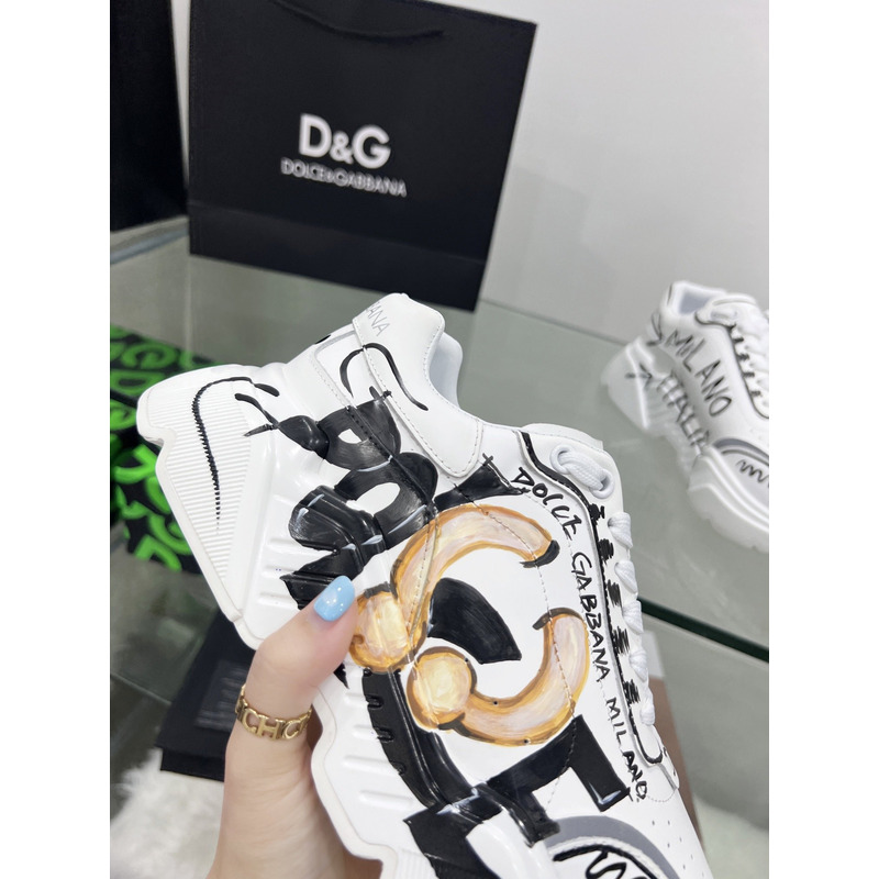 Dolce & Gabbana Daymaster Sneakers in Nappa Calfskin White & Black