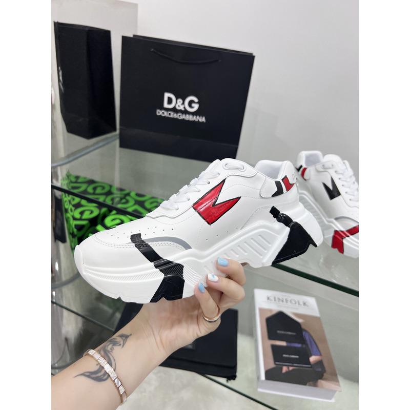 Dolce & Gabbana Daymaster Sneakers in Nappa Calfskin 1984 White & Red