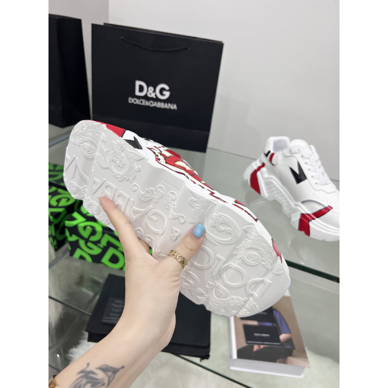 Dolce & Gabbana Daymaster Sneakers in Nappa Calfskin 1984 White & Red