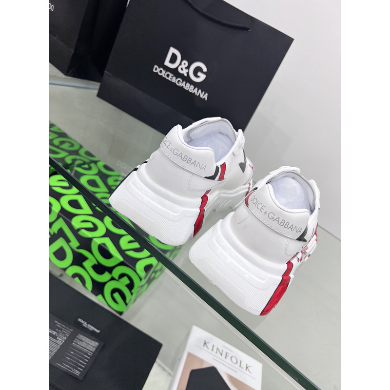 Dolce & Gabbana Daymaster Sneakers in Nappa Calfskin 1984 White & Red