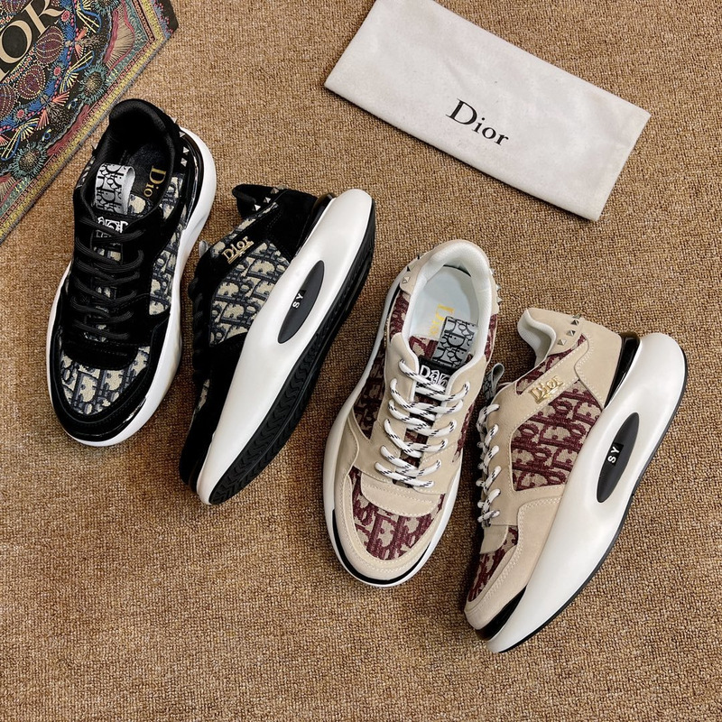 D*or  breathable canvas daddy shoes leather printing mesh shoes