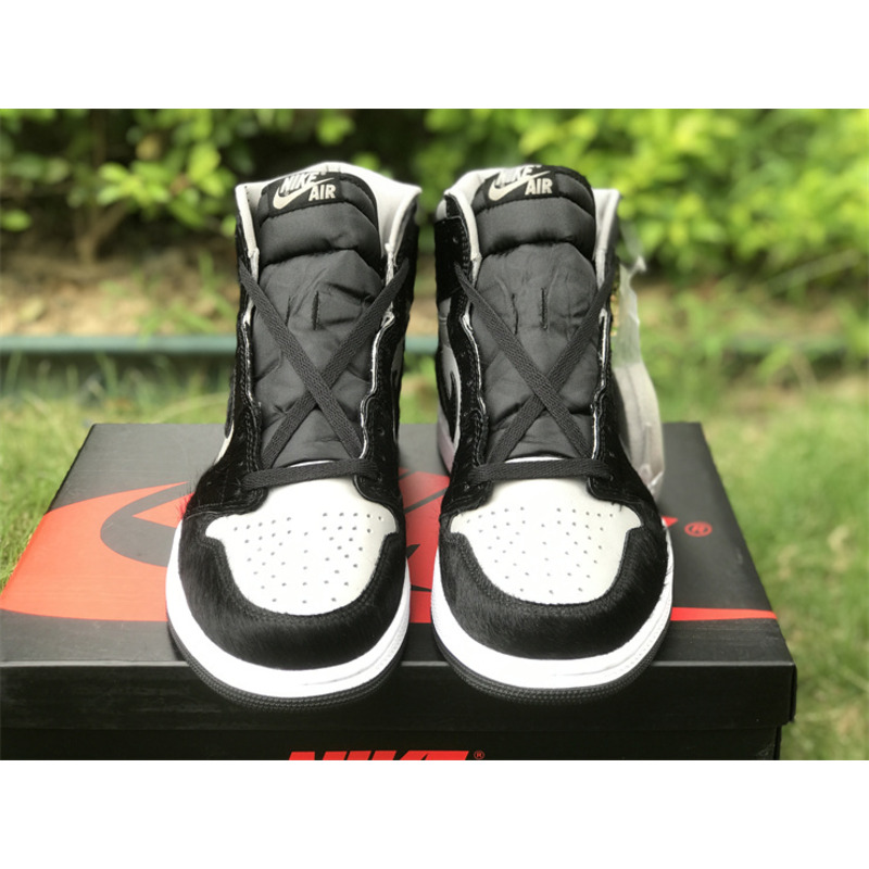 Jordan AJ1 plush black and white panda