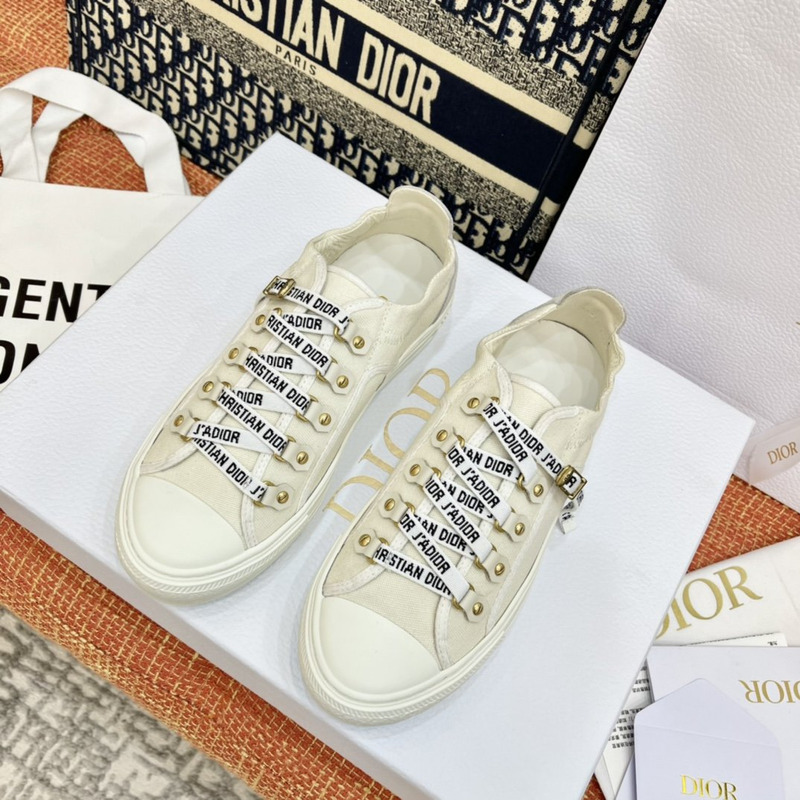 D*or walk''n''D*or sneakers white canvas and white suede calfskin