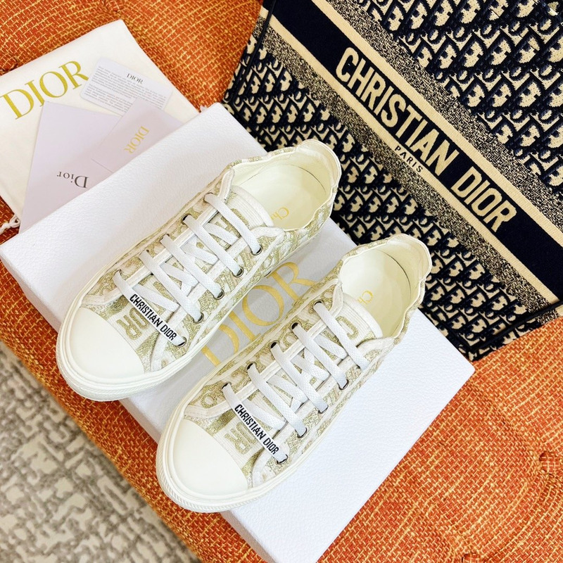 D*or walk''n''D*or sneakers cotton gold metallic thread embroidered oblique print