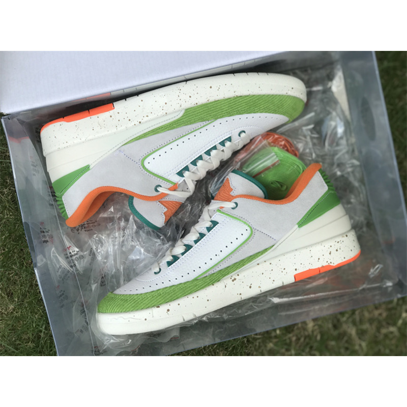 Jordan 2022 Titan x Nike Air Jordan 2 Low Sail Safety Orange Chlorophyll Coconut Milk