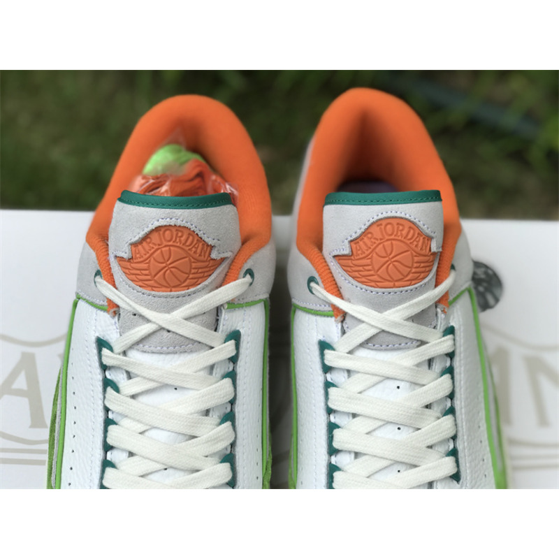 Jordan 2022 Titan x Nike Air Jordan 2 Low Sail Safety Orange Chlorophyll Coconut Milk