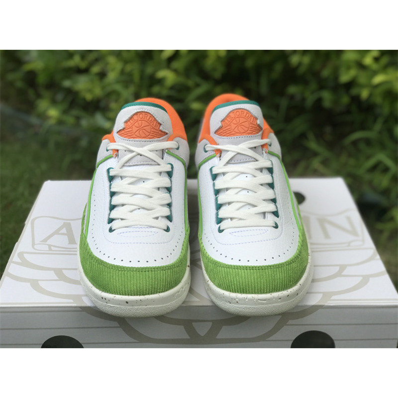 Jordan 2022 Titan x Nike Air Jordan 2 Low Sail Safety Orange Chlorophyll Coconut Milk