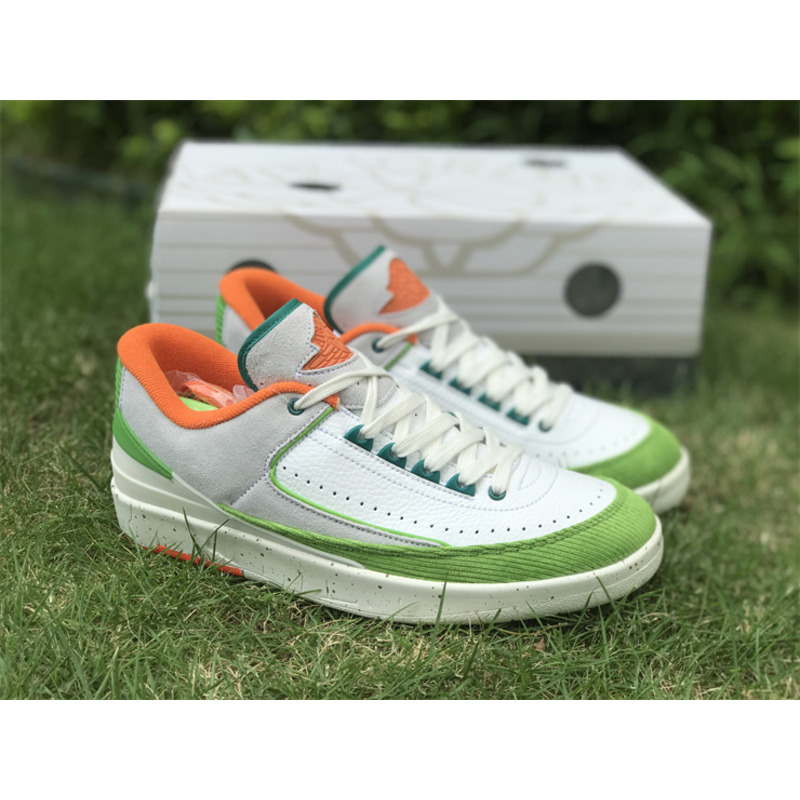 Jordan 2022 Titan x Nike Air Jordan 2 Low Sail Safety Orange Chlorophyll Coconut Milk