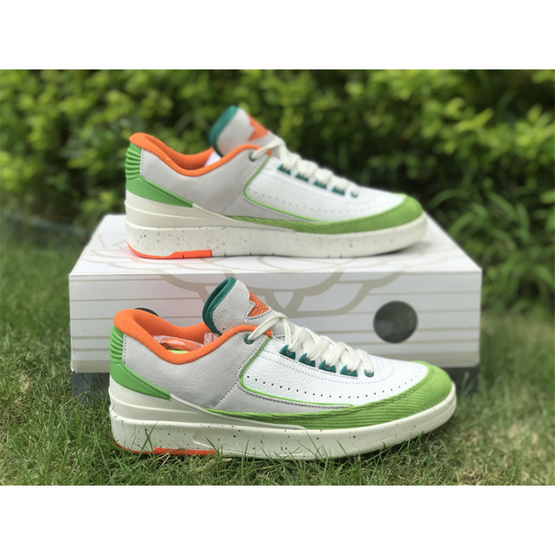 Jordan 2022 Titan x Nike Air Jordan 2 Low Sail Safety Orange Chlorophyll Coconut Milk