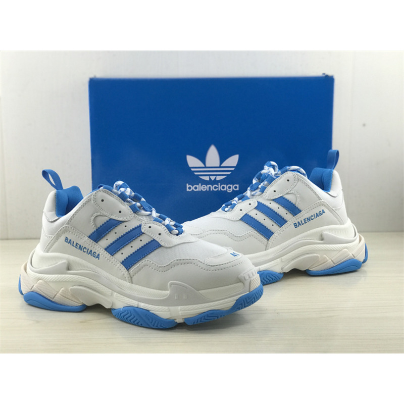 Ba*len*cia*ga x ad*s tripe s sneakers blue white