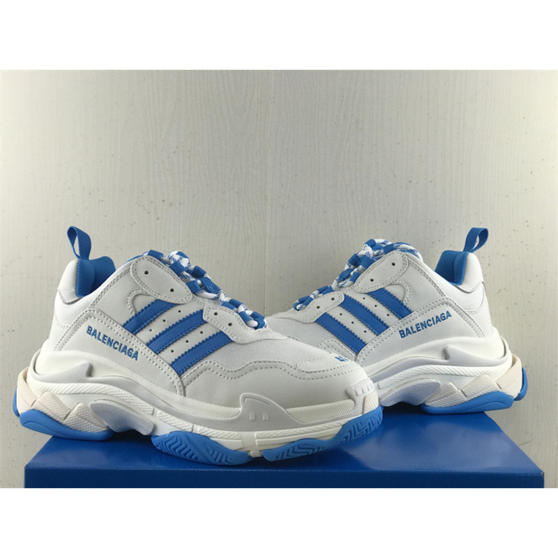 Ba*len*cia*ga x ad*s tripe s sneakers blue white