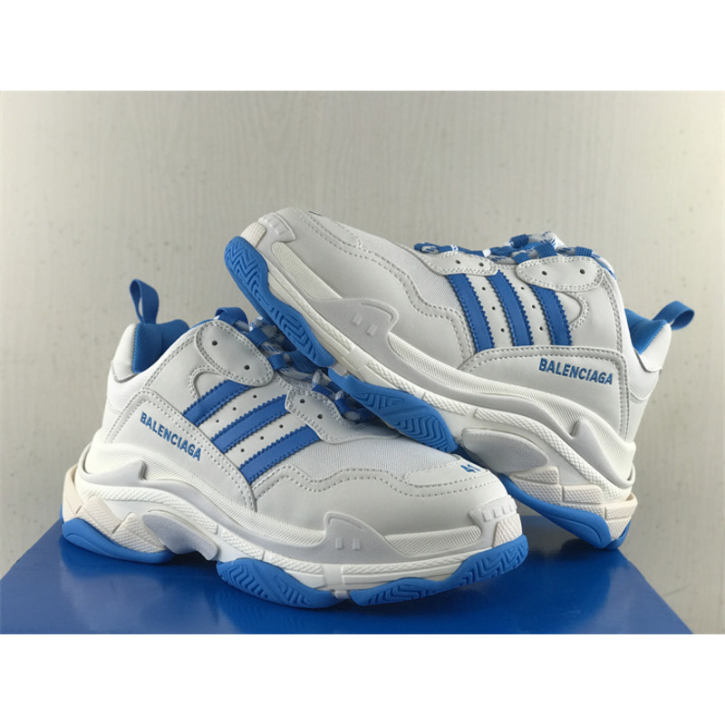 Ba*len*cia*ga x ad*s tripe s sneakers blue white