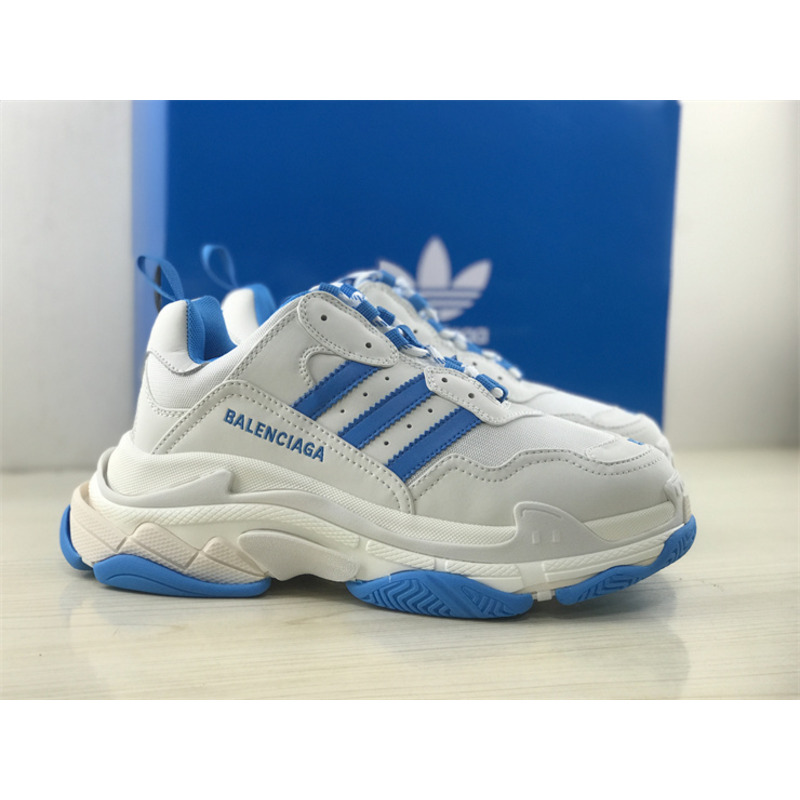 Ba*len*cia*ga x ad*s tripe s sneakers blue white