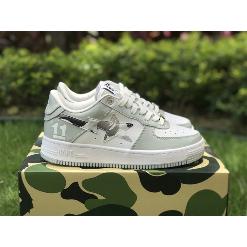 A Bathing Ape Bapesta Gray Sneaker 1H70M91003