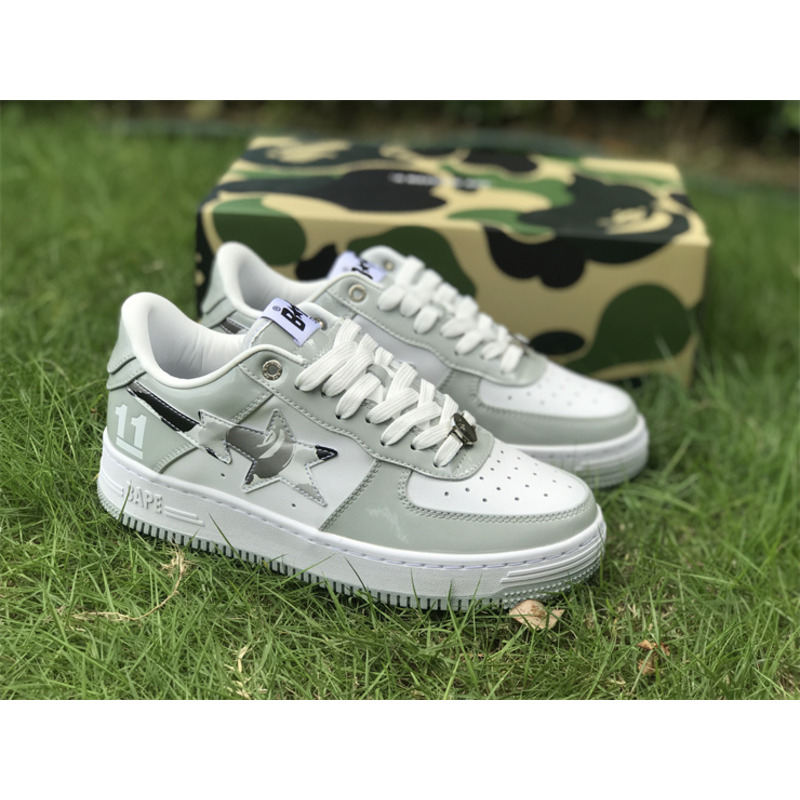 A Bathing Ape Bapesta Gray Sneaker 1H70M91003