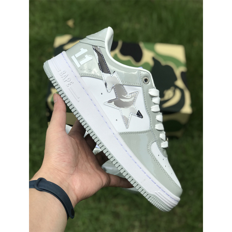 A Bathing Ape Bapesta Gray Sneaker 1H70M91003