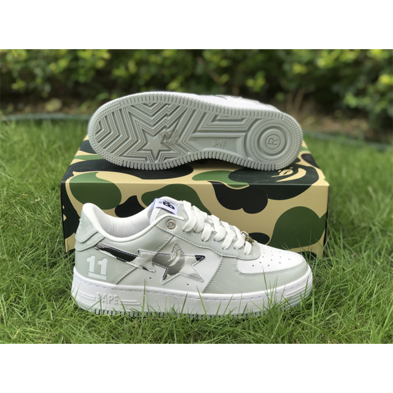 A Bathing Ape Bapesta Gray Sneaker 1H70M91003