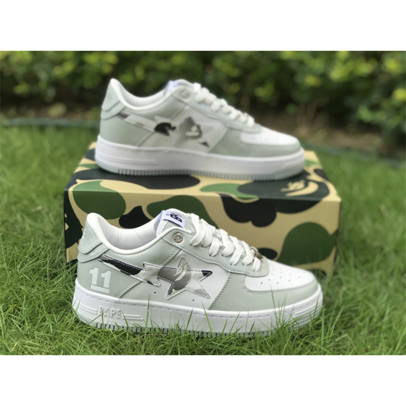 A Bathing Ape Bapesta Gray Sneaker 1H70M91003