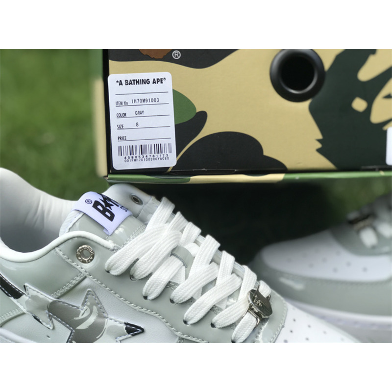 A Bathing Ape Bapesta Gray Sneaker 1H70M91003