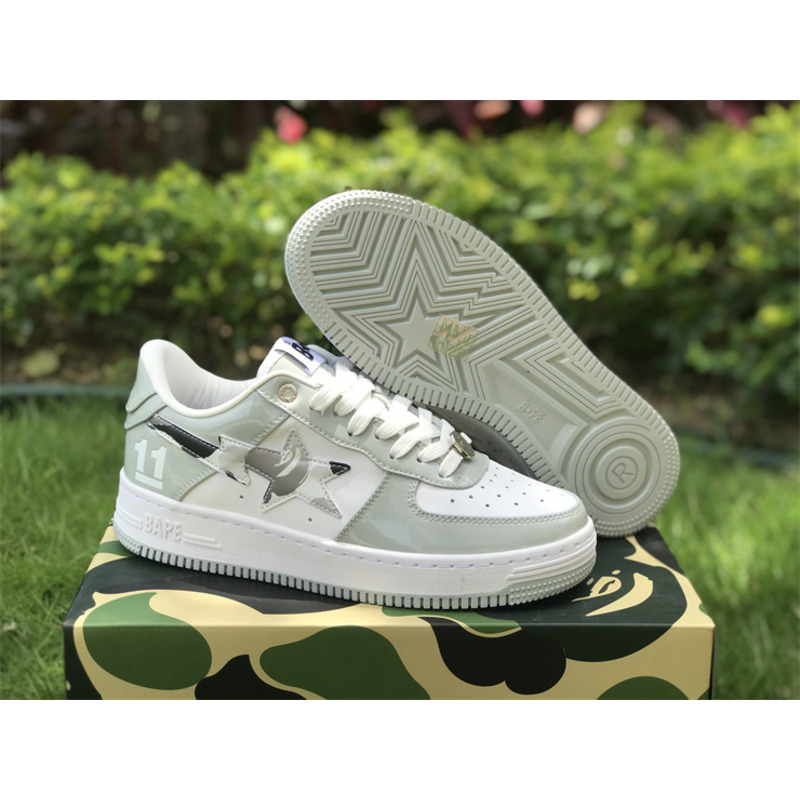 A Bathing Ape Bapesta Gray Sneaker 1H70M91003