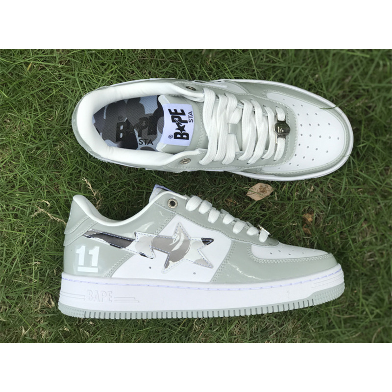 A Bathing Ape Bapesta Gray Sneaker 1H70M91003