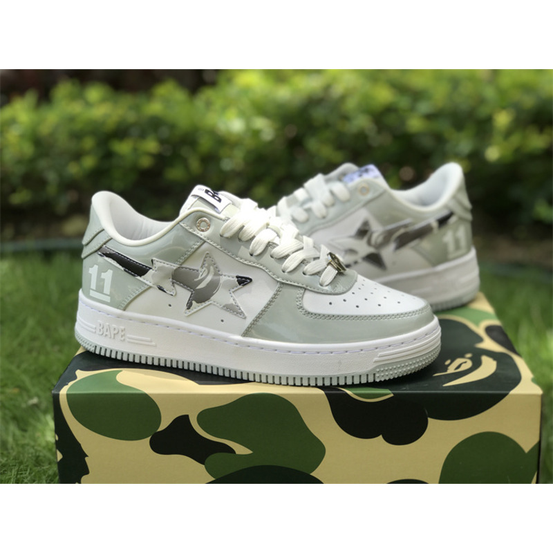 A Bathing Ape Bapesta Gray Sneaker 1H70M91003