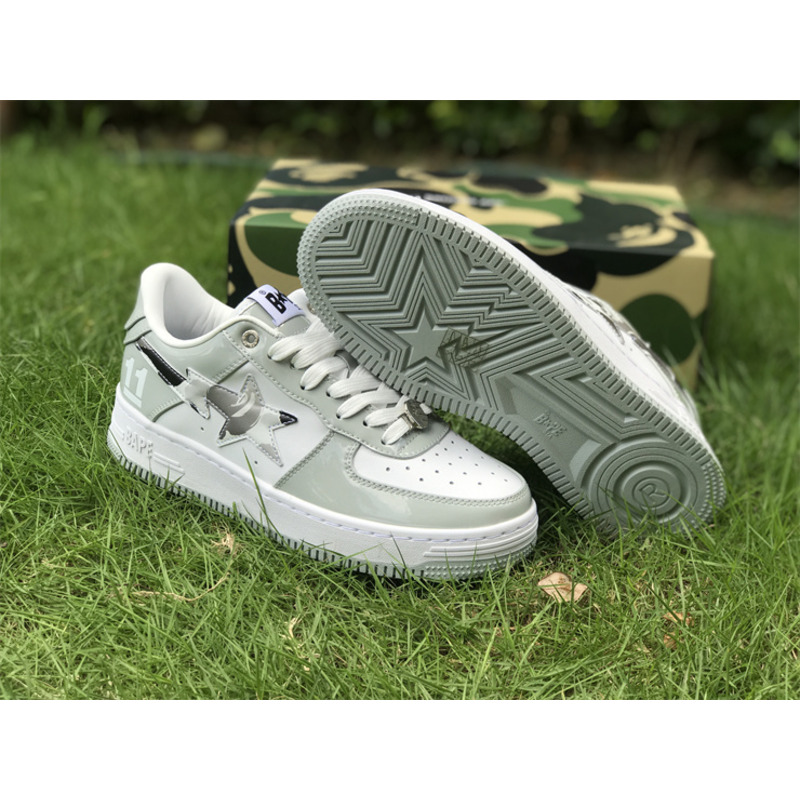 A Bathing Ape Bapesta Gray Sneaker 1H70M91003