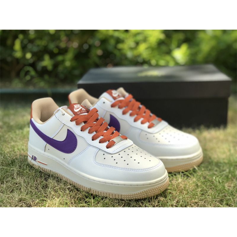 Nike Air Force 1’07 LV8″Milk White/Purple/Dark Orange