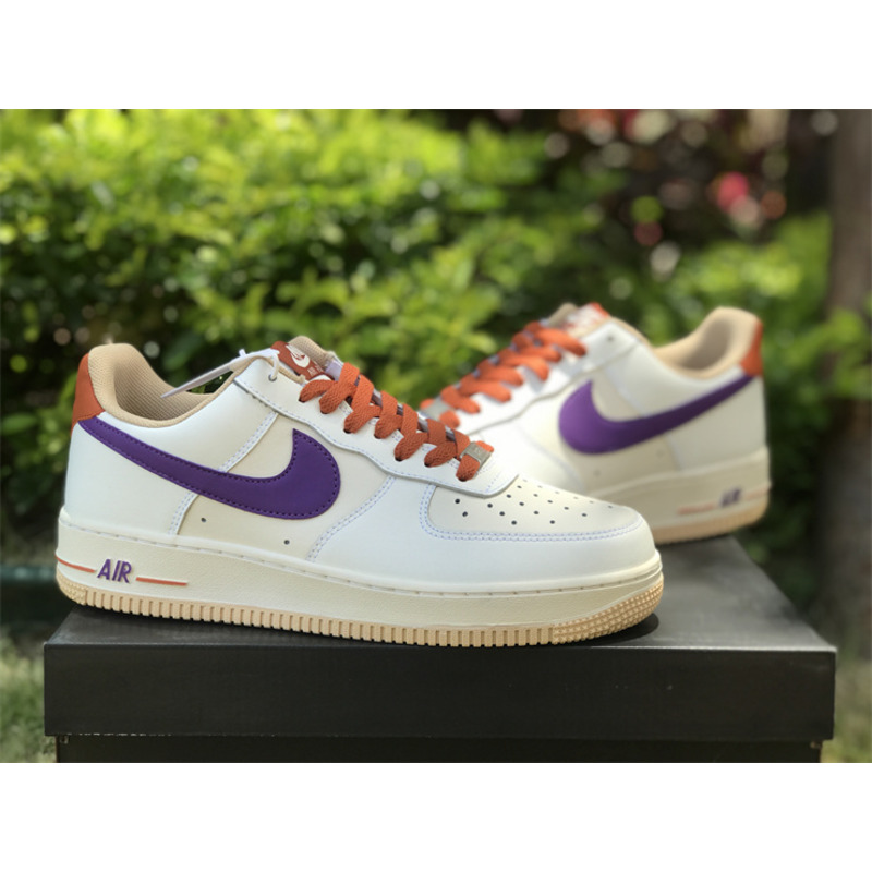 Nike Air Force 1’07 LV8″Milk White/Purple/Dark Orange