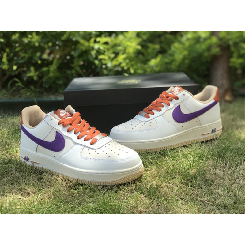 Nike Air Force 1’07 LV8″Milk White/Purple/Dark Orange