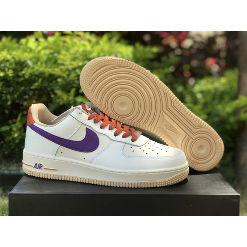 Nike Air Force 1’07 LV8″Milk White/Purple/Dark Orange