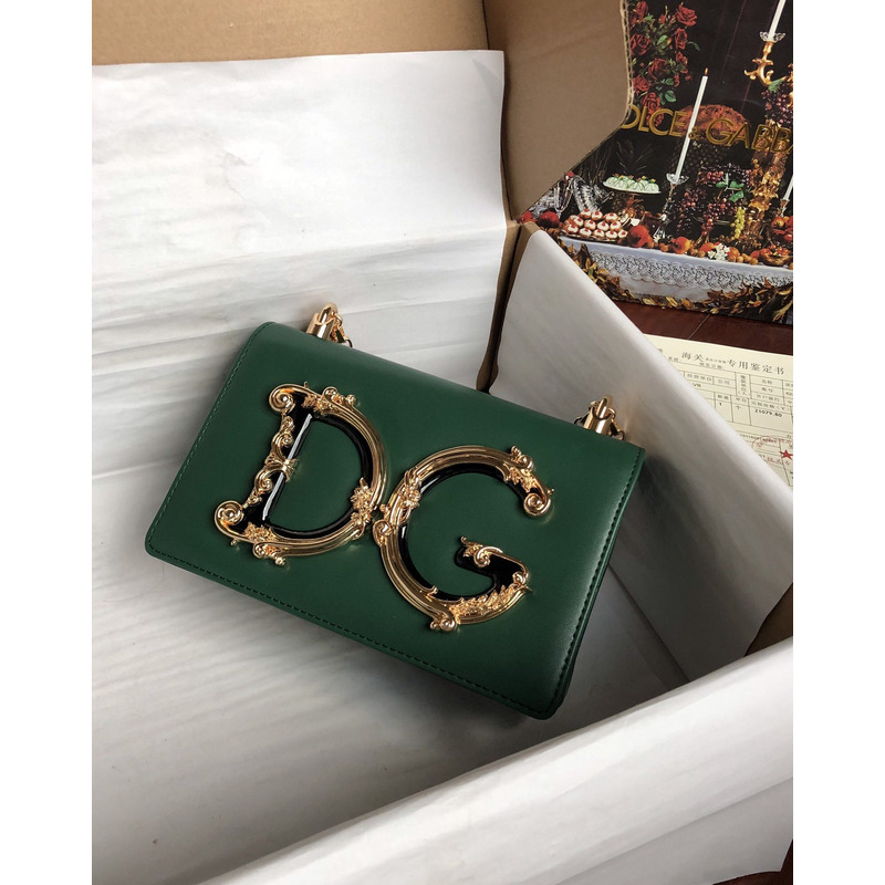 Dolce & Gabbana Nappa leather DG Girls Shoulder Bag Green