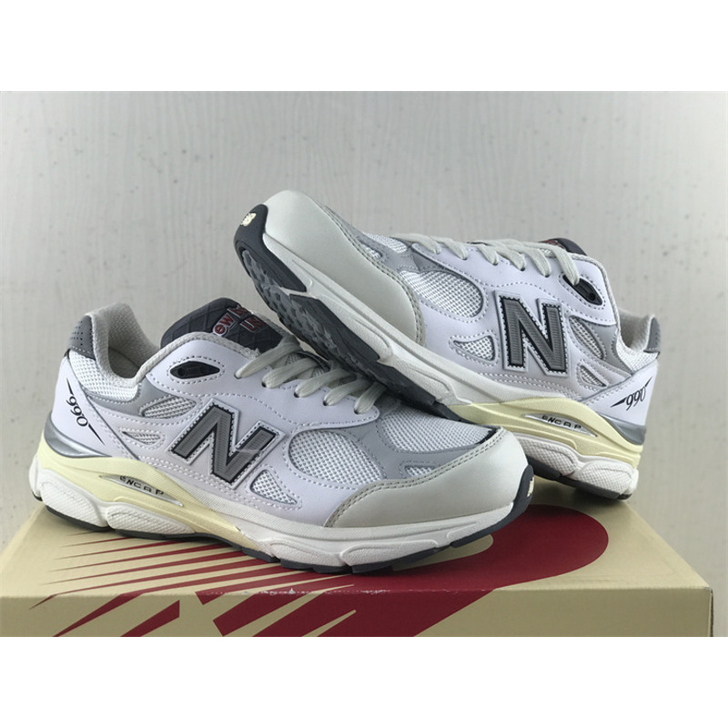 New Balance Gray & Off-White 990V3 Sneakers