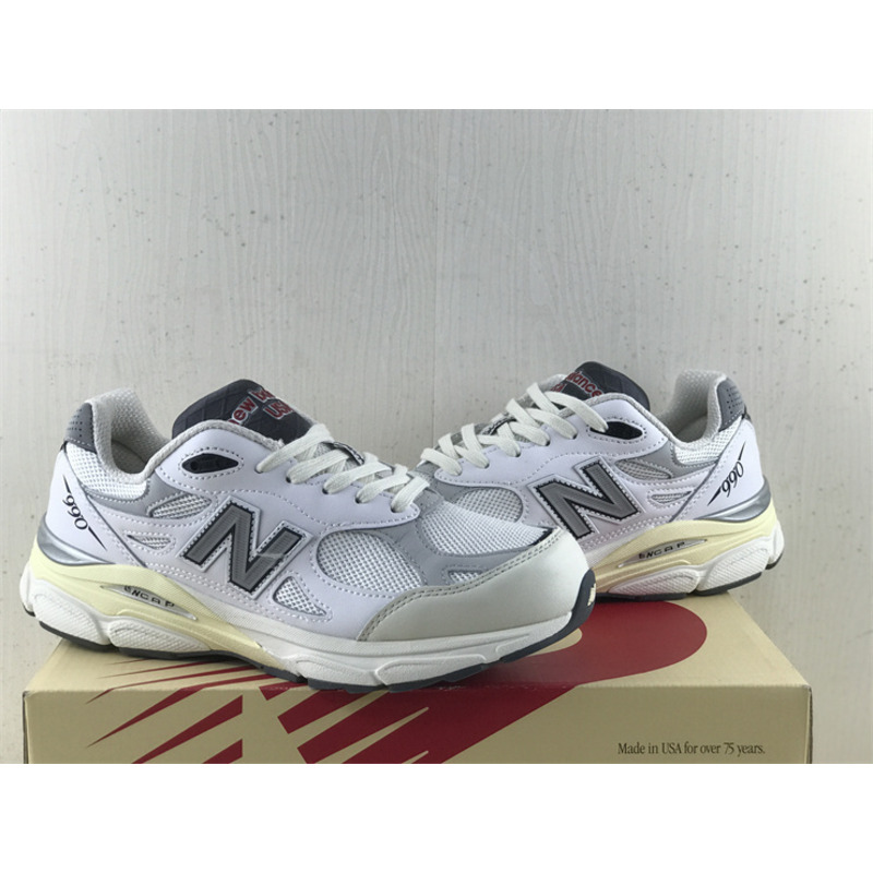 New Balance Gray & Off-White 990V3 Sneakers