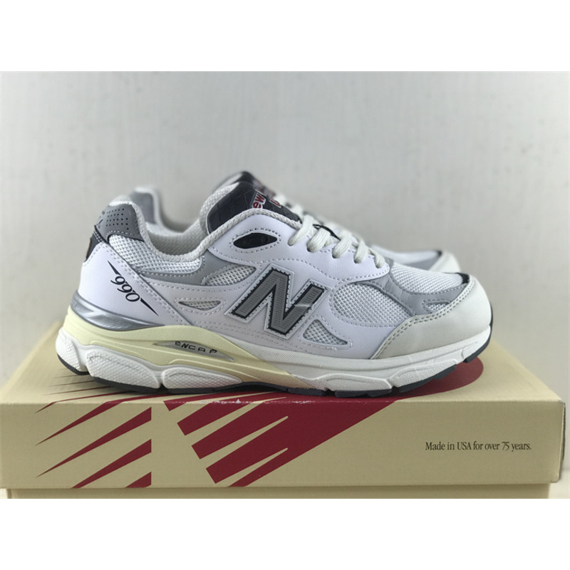 New Balance Gray & Off-White 990V3 Sneakers