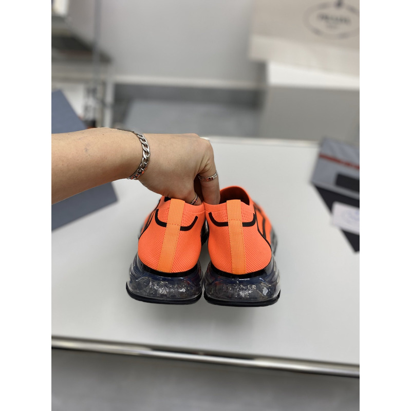 Pra*a men bike knit sneakers orange