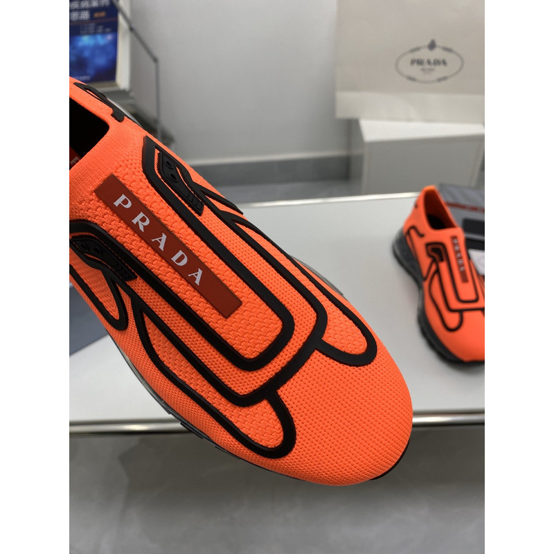 Pra*a men bike knit sneakers orange