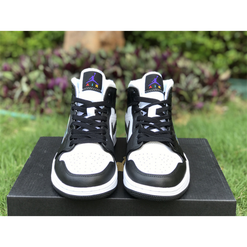 Jordan Air Jordan 1 Mid GS Black/Dark Concord-New Emerald